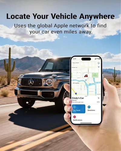 Miniatura 3 de Rastreador magnético de auto (solo Android): etiqueta de seguimiento de vehículos, etiqueta de localizador GPS Android compatible con Google Find My