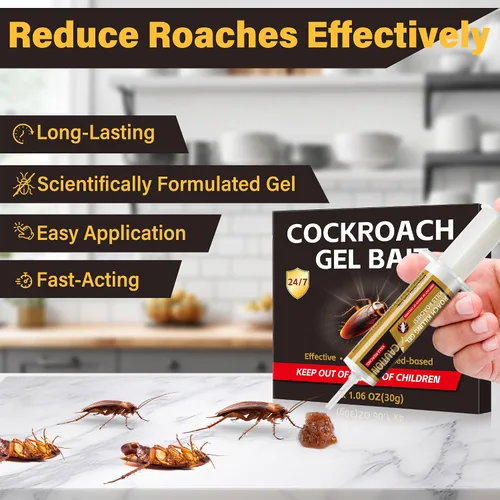4 tubos de cebo de gel para cucarachas, potente repelente de cucarachas, trampa de cebo solución de infestación para interiores para el hogar,
