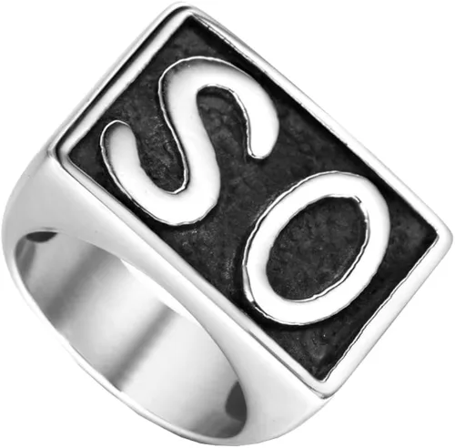 OAKKY Jewelry - Anillos de motociclista de acero inoxidable para hombre, SO, vintage, dorado y negro