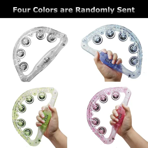 Miniatura 9 de Aywewii Pandereta LED – Juguetes sensoriales iluminados para niños con autismo y necesidades especiales, instrumento musical para niños pequeños