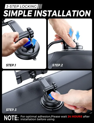 Miniatura 7 de eSamcore Soporte para Tablet para Salpicadero de Coche, Soporte de Montaje en Parabrisas para iPad y Soporte Plegable para Teléfono con Abrazadera