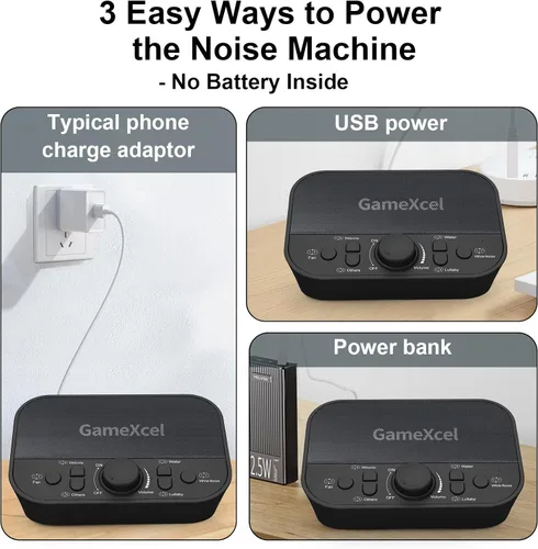 Miniatura 7 de Máquina de sonido de ruido blanco para dormir, 38 sonidos sin bucle, doble altavoz, temporizador alimentado por USB, máquina portátil de terapia