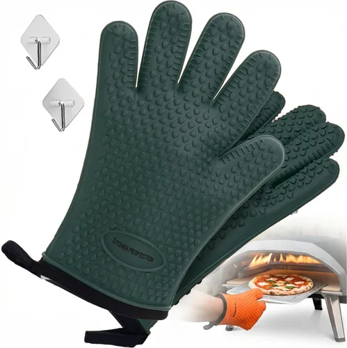 Miniatura 12 de KITCHEN PERFECTION Guantes de silicona para horno de pizza, guantes extremadamente resistentes al calor para hornos de pizza al aire libre e