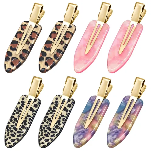 Miniatura 10 de YIERSO 8 piezas de pinzas para el cabello sin doblar, sin arrugas, pinzas para maquillaje, pinzas de pico de pato, sin abolladuras, sin arrugas