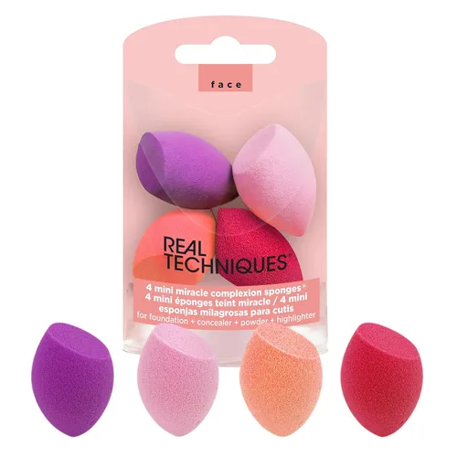 Miniatura 13 de Real Techniques Miracle Complexion Beauty Sponge Esponja Mezcladora de Maquillaje, Juego de 4 Naranja