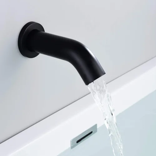 Miniatura 7 de Grifo de bañera y ducha de 3 manijas, juego de grifería de bañera negro mate con caño de cascada para bañera, kit de molduras de bañera y ducha