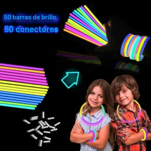 Miniatura 2 de Paquete de fiesta de palitos luminosos de 8 a 50 pulgadas, pulseras y collares luminosos para niños, 250 aniversario, 4 de julio, neón que brilla