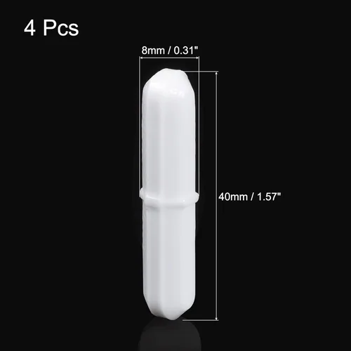 Miniatura 2 de MECCANIXITY Varilla mezcladora magnética de 1.575 in (1.57 pulgadas) con forma de anillo PTFE revestimiento imán blanco para laboratorio paquete de 4