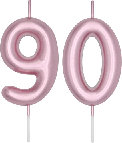 Miniatura 207 de DERVENTA Vela con números de 2.36 pulgadas, decoración perfecta para cumpleaños, brunch, postre, pastel, 1 pieza (número 0 rosa)