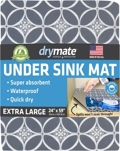 Miniatura 9 de Tapete Premium Drymate para Debajo del Fregadero, Tapetes Impermeables de Protección para Gabinetes de Cocina y Baño, Forros Absorbentes