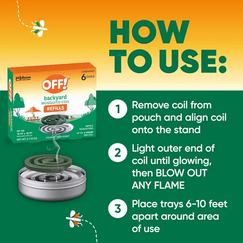 Miniatura 6 de OFF! Repuestos de bobina repelente de mosquitos para patio trasero, perfecto para patios al aire libre, aroma fresco, 6