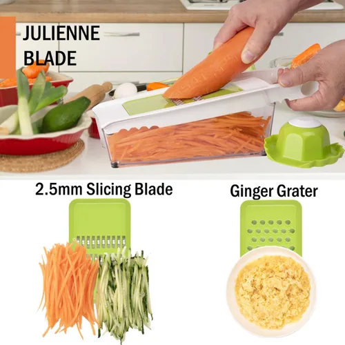 Miniatura 4 de NACOLUS Rallador de queso con contenedor, cortador de verduras 5 en 1, ralladores multiusos para cocina, rallador de caja fácil de limpiar
