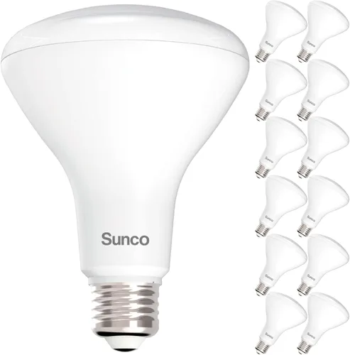 Sunco - Paquete de 12 bombillas LED BR30, bombillas empotradas, bombilla de inundación para interiores, 850 LM, 11 W (equivalente a 65 W), blanco