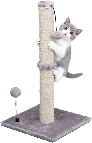 Miniatura 14 de MECOOL Poste Rascador para Gatos de 34" de Alto Premium Basics Rascador de Gatitos Postes Rascadores de Sisal con Bola Colgante para Gatos de Verde