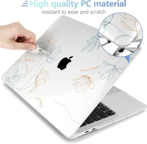Miniatura 3 de MEEgoodo Funda para MacBook Pro Case de 13 pulgadas 2022 2021 2020 A2338 M2/M1 A2251 A2289 con Touch ID, Fundas de Carcasa Rígida Transparentes