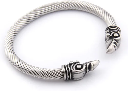 Miniatura 3 de Bavipower Pulsera de cuervo vikingos de cuervo de cuervo, joyería de cuervo para cosplay, anillos de brazo vikingo para hombres y mujeres, joyería