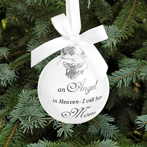 Miniatura 14 de Adorno de ángel conmemorativo de Navidad con diseño de bola de plumas con texto en inglés "I Have an Angel in Heaven I Call Her Aunt Family