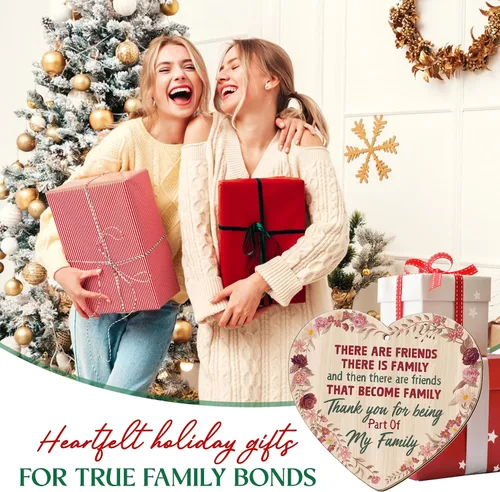 Miniatura 4 de OASSIE Regalos de Navidad de Amistad para Mujeres y Hombres - Adornos Navideños de Amigos de Madera 2025 - Adornos de Amistad para Decoraciones