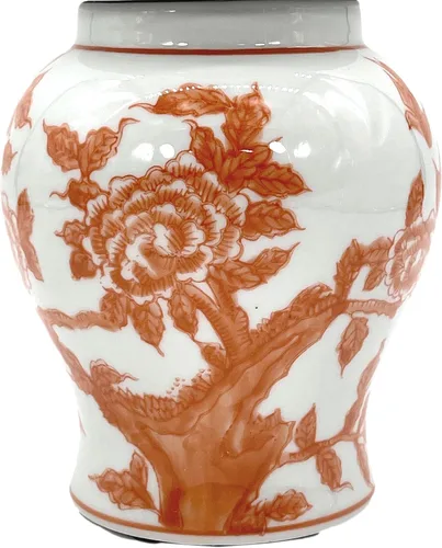 Miniatura 9 de Galt International Tarro de jengibre de cerámica de 8 pulgadas con tapa, tarro de porcelana de estilo clásico chino para almacenamiento de té