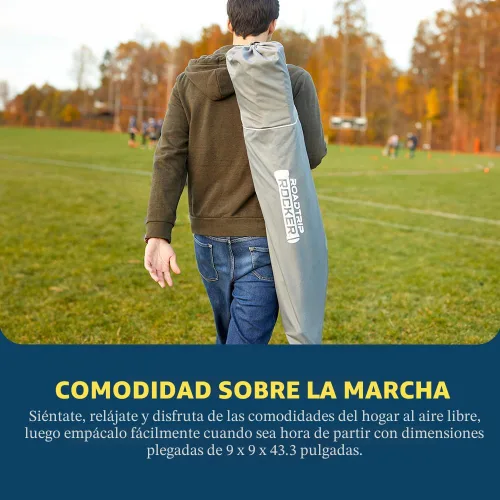 Miniatura 5 de GCI OUTDOOR RoadTrip Rocker Silla de Camping Silla Mecedora Portátil y Plegable con Reposabrazos Sólidos y Duraderos, Portavasos y Respaldo