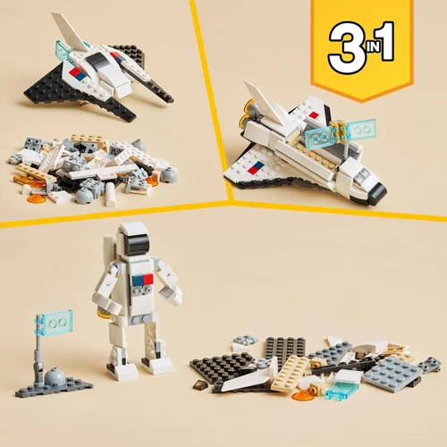 Miniatura 4 de LEGO Creator 3 en 1 Juguetes de transbordador espacial - Juego de construcción de juguetes espaciales para niños y niñas, de 6 años en adelante