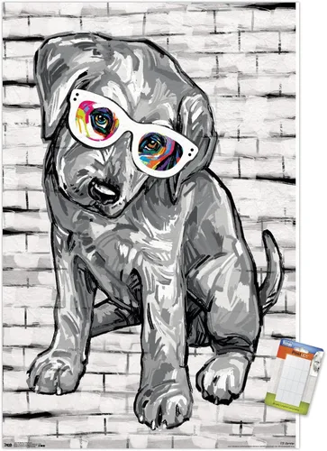 Miniatura 12 de Trends International PD Moreno - Póster de pared con gafas para perro, 14.725 x 22.375 pulgadas, versión enmarcada de madera de granero