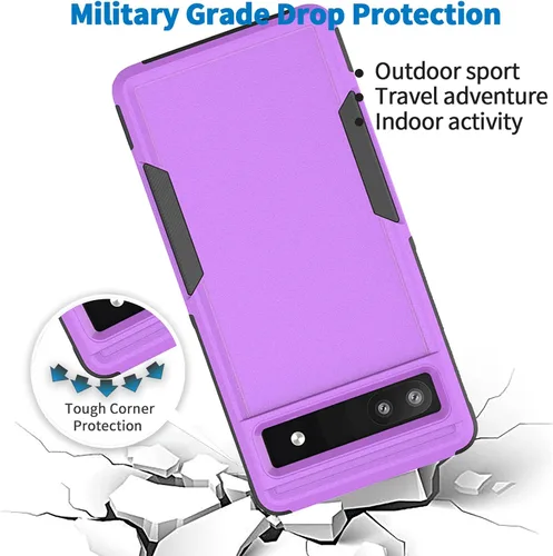 Miniatura 5 de Funda para Google Pixel 6A 5G, funda para teléfono de pasajeros [grado militar] 2 en 1 a prueba de golpes, resistente funda para Pixel 6A 5G