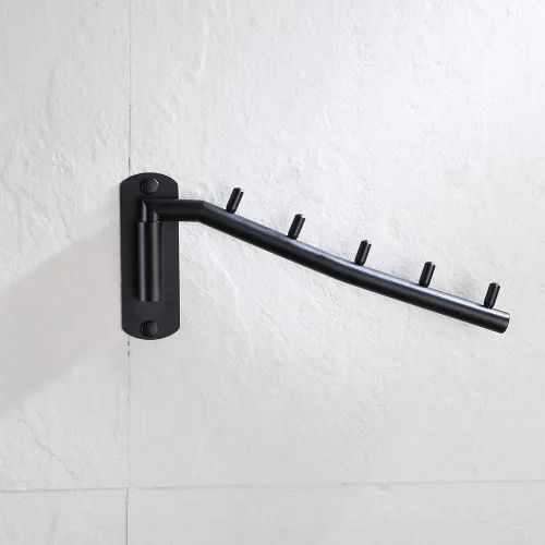 Miniatura 4 de JQK Perchero plegable, Soporte de gancho de brazo oscilante de acero inoxidable, Sistema de colgar ropa, Organizador de almacenamiento de armario
