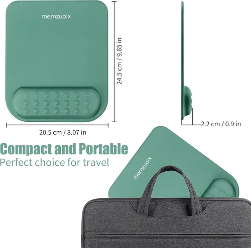 Miniatura 8 de memzuoix Cyan - Alfombrilla de mouse ergonómica con soporte para reposamuñecas, amortiguación de espuma viscoelástica de alta calidad para aliviar