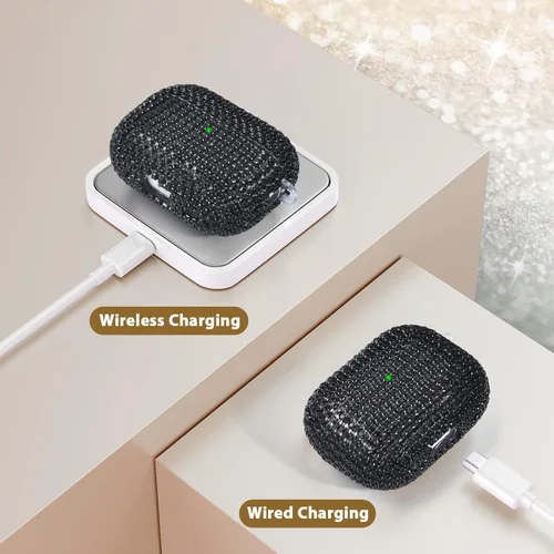 Miniatura 3 de VISOOM Bling Airpods Pro 2ª Generación Funda - Funda para AirPods Pro 2 con Cordón para Mujeres 2024 Crystal iPod Pro 2 Funda de Carga Inalámbrica