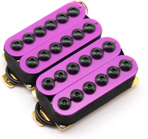 Miniatura 7 de Pastillas de guitarra humbucker de alto rendimiento estilo Invader con imán cerámico para partes de guitarra eléctrica, cuello y puente (blanco)