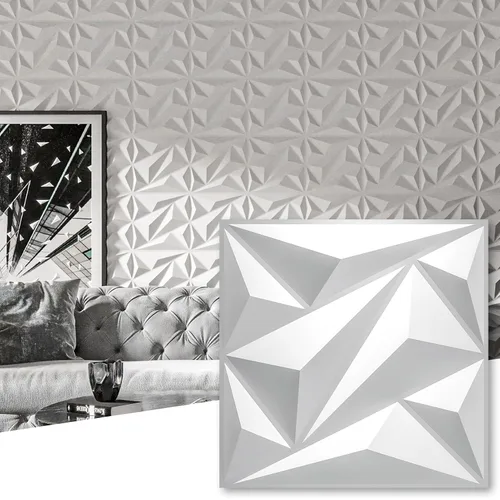 Miniatura 17 de Art3dwallpanels Paquete de 33 paneles de pared 3D de diamante para decoración de pared interior, paneles de pared con textura de flores de PVC