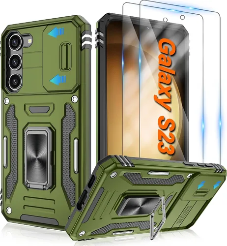 Miniatura 99 de Atump Funda para Motorola Moto G Play 2024 (4G) con [paquete de 2] protector de pantalla HD y cubierta para cámara deslizante, soporte de anillo
