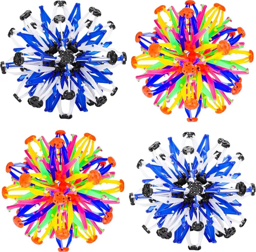 4 Piezas Esferas Pop Sensoriales Coloridas Juguete Fidget para Niños y Adultos Aliviar el Estrés, Pelotas Plegables Expandibles que se Expanden de