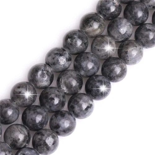 Miniatura 176 de GEM-Inside - Cuentas redondas de ágata de ónix azul claro natural de 0.394 pulgadas (0.394 in) con agujero grande para hacer joyas, suministros