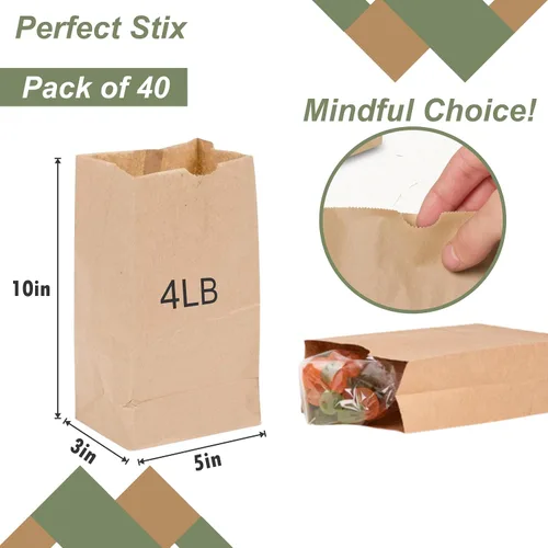 Miniatura 2 de Perfect Stix - Bolsa marrón Perfect Stix de 4 libras 40 - 2 mwhite Bolsa marrón de 4 libras - Paquete de 40 bolsas