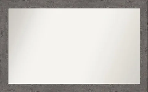 Miniatura 64 de Amanti Art Espejo de baño gris para sobre el fregadero, 31 x 48 pulgadas, espejo de tocador rectangular estrecho de color gris, marco de madera