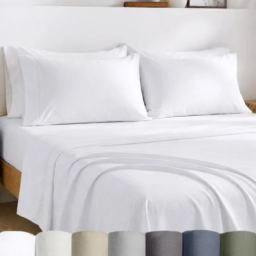 Miniatura 15 de California Design Den Juego de sábanas para cama King - Sábanas de percal de 100% algodón egipcio certificado, tamaño King con bolsillos profundos
