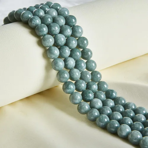 Miniatura 6 de 100 cuentas redondas de jade birmano natural de 8 mm cuentas de piedras preciosas cuentas sueltas para hacer joyas