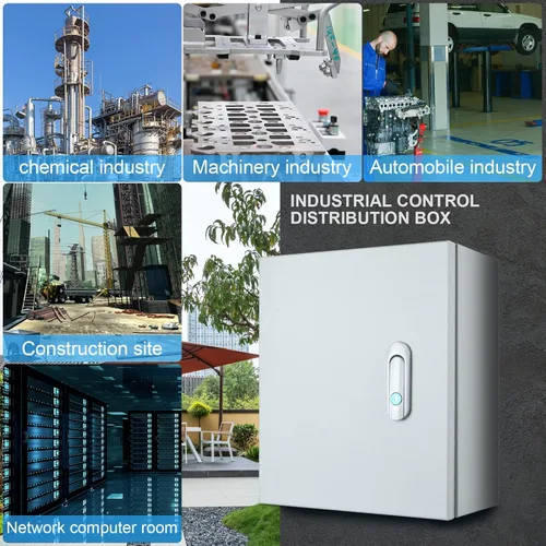 Miniatura 5 de Caja de conexiones eléctricas de acero, Caja de caja eléctrica para interiores y exteriores, Caja de metal resistente al agua y al polvo, Montada