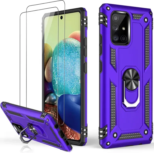 Miniatura 29 de LUMARKE Funda para Galaxy A51 4G con protector de pantalla, supera los 16 pies, probada en caídas, de grado militar, con soporte de anillo Rojo