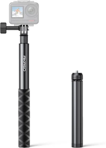 AKASO Barra Selfie Extensible de 1.2M y Soporte de Trípode Accesorios para Cámara de Acción Compatible con AKASO EK7000/Brave 4/Brave 7 LE/Brave