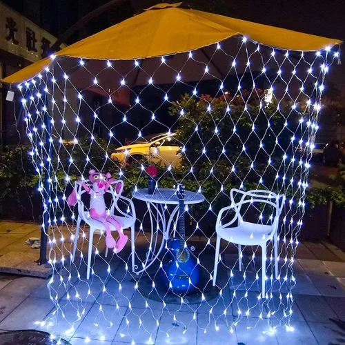 Miniatura 4 de JMEXSUSS Luces de Red al Aire Libre Impermeables, 12 pies x 5 pies con 8 Modos y Control Remoto, 360 LED, Luces de Red Enchufables para Decoración