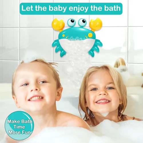 Miniatura 5 de Juguetes de baño para bebés en forma de cangrejo, máquina de burbujas de baño en forma de cangrejo, juguete de baño automático que sopla burbujas