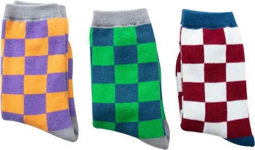 Miniatura 6 de Calcetines tobilleros de algodón a cuadros para niñas y niños pequeños unisex