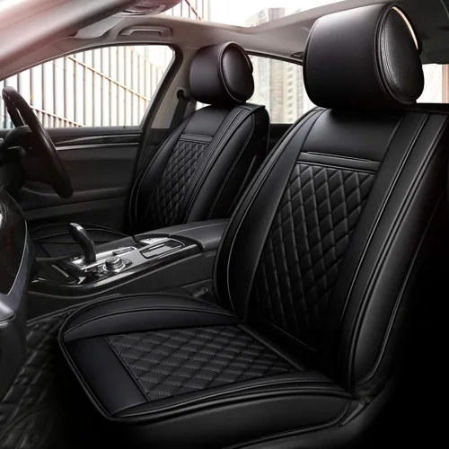 Funda para asiento de automóvil, resistente al agua, de cuero sintético, para asientos delanteros y traseros, ajuste universal para la mayoría de