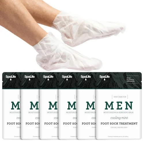Miniatura 10 de SpaLife Juego de spa de 12 piezas para hombres: guantes de mano reparadores para manos secas, calcetines de pie de menta refrescante para talones