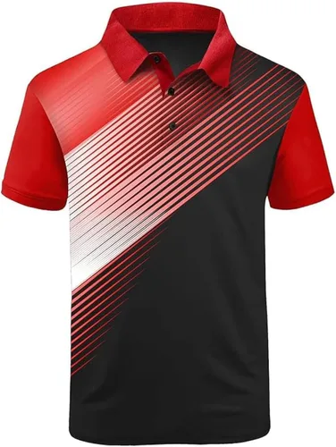 ZITY Camisa de golf para hombre, manga corta, deportiva, absorbe la humedad, con estampado de rendimiento, camisa polo de golf para hombre, camiseta