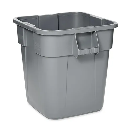 Rubbermaid Commercial LLDPE Bote de Basura Cuadrado Brute de 28 Galones sin Tapa, Gris, Para Restaurantes/Garajes/Oficinas/Salas de Correo/Aulas