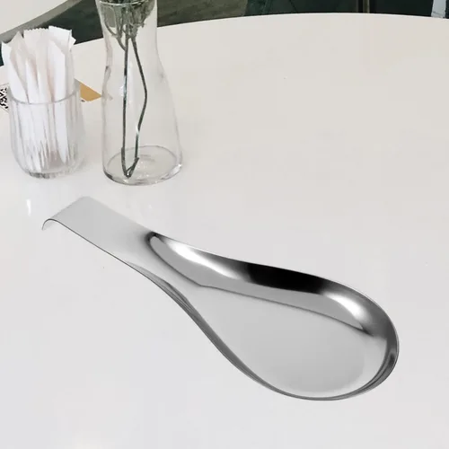 Miniatura 3 de Zerodeko Soporte para cucharas de acero inoxidable, soporte para cuchara, olla caliente, espátula, tenedor, cucharón, vajilla, 2 piezas